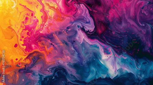 Intense and saturated paint colors forming an abstract backdrop.