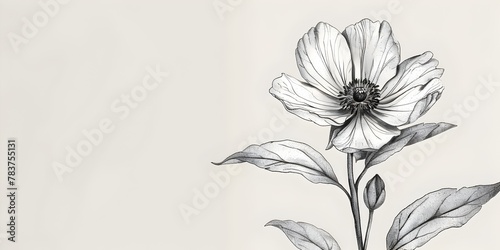 Detailed Botanical Highlighting the Delicate Beauty of a Single Flower