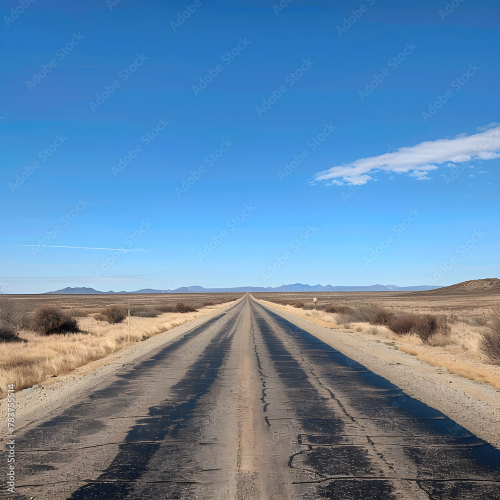 Vast and Isolated - A Visual Journey Along a Single-Laned Desert Highway in New Mexico