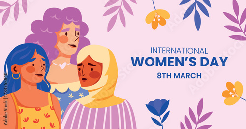 Flat social media promo template for women s day celebration