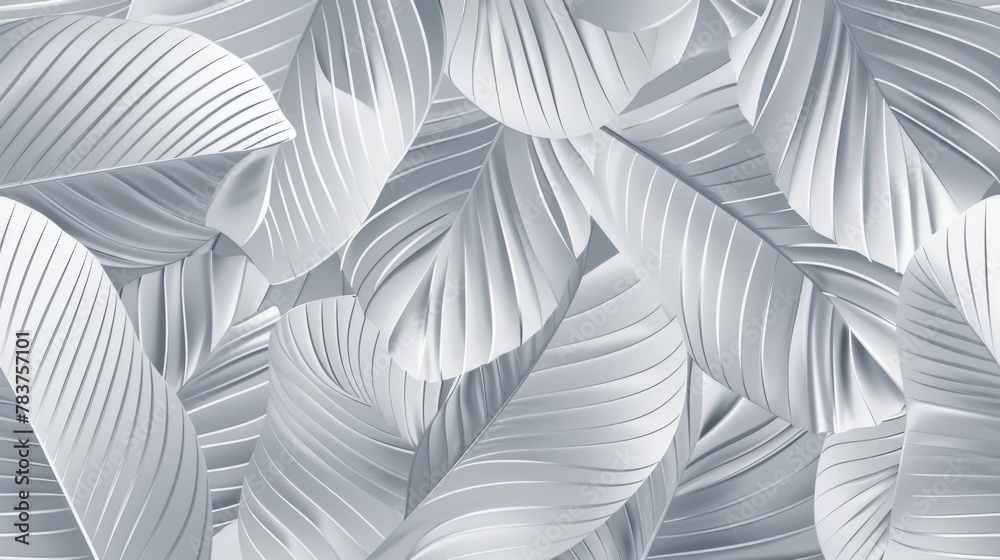 Close up of white wallpaper with leaves Close up of white wallpaper with leaves