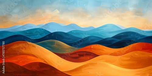 Desert landscape with mountains in the background