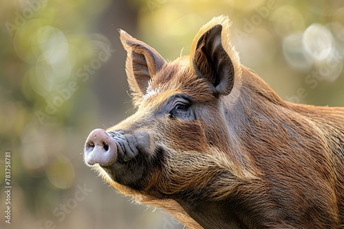 Majestic Profile of a Mature Boar in Natural Habitat Showcasing the Impressive Size and Stature of the Animal