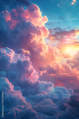 Ethereal Cloud Formation Bathed in Warm Sunset Hues  Generative AI