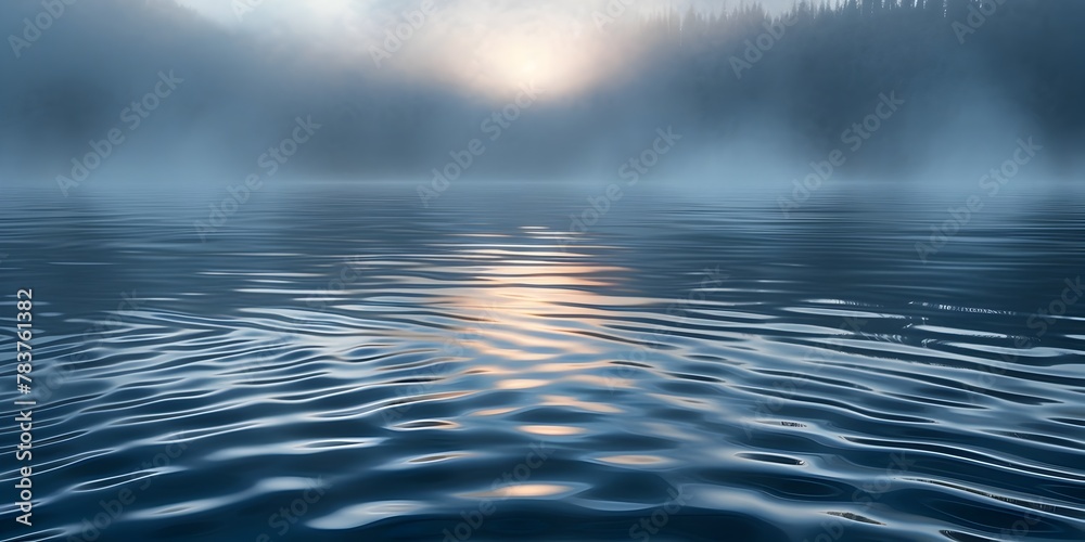 Obraz premium Mystical Ripples of Fog and Light Across Celestial like Planetary Surface