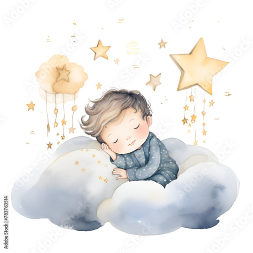 Lullabies Simple Watercolor Cartoon Character Clean