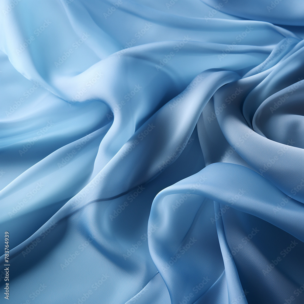 Fototapeta premium light silk blue fabric сreated with Generative Ai