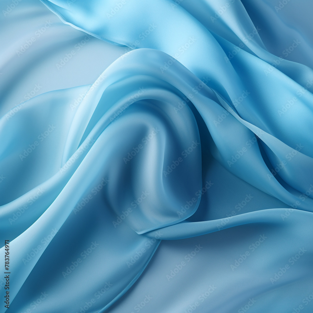 Obraz premium light silk blue fabric сreated with Generative Ai