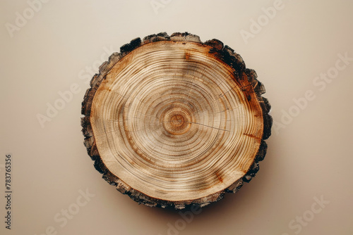 Tree Ring Detail on Tan Background photo