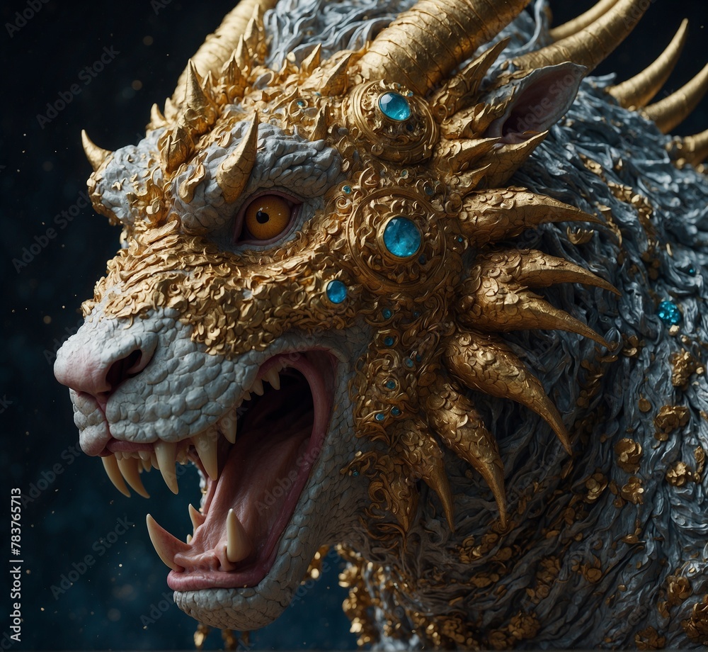 dragon head on black dragon head on black