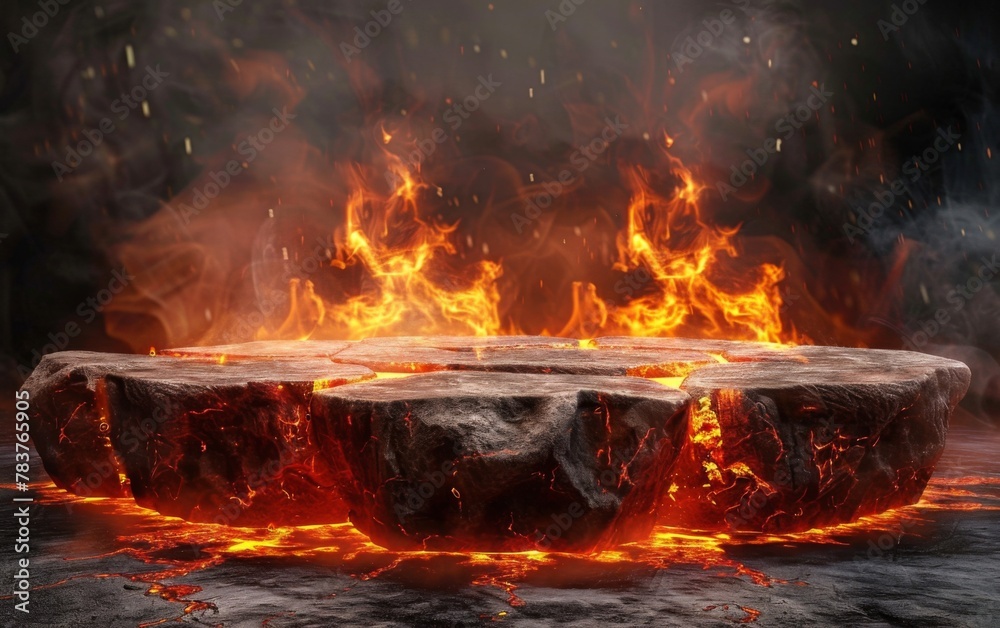 Fire lava dark product showcase background Fire lava dark product showcase background