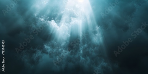 Ethereal Symphony of Light Beams Cutting Through the Misty Atmosphere Creating a Dynamic and Captivating Scene