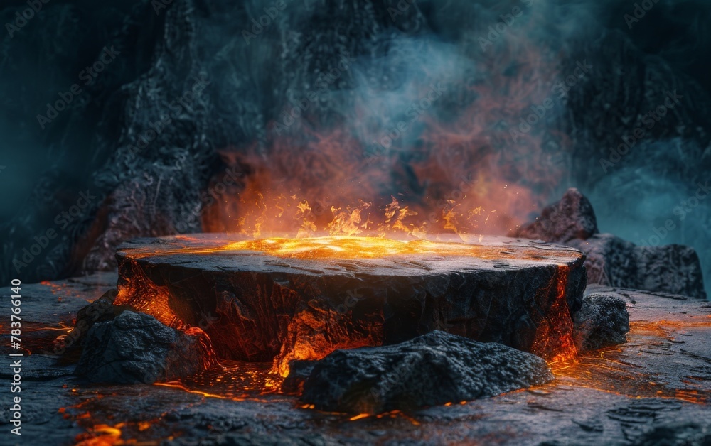 Fire lava dark product showcase background