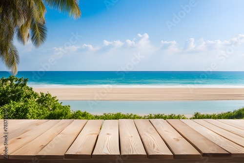 Wooden Planks With Beach