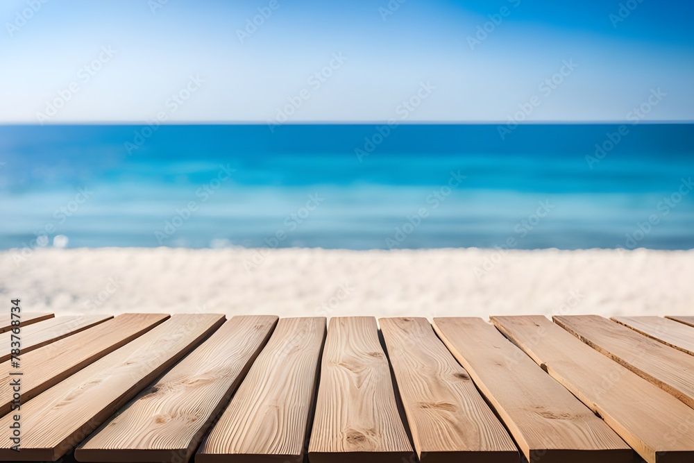 Wooden Planks With Beach