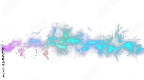 Abstract Colorful Neon Waves on transparent