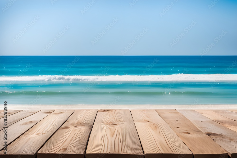 Wooden Planks With Beach Wooden Planks With Beach