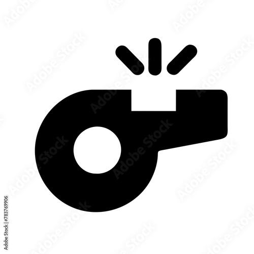 Referee Whistle icon vector graphics element silhouette sign symbol illustration on a Transparent Background