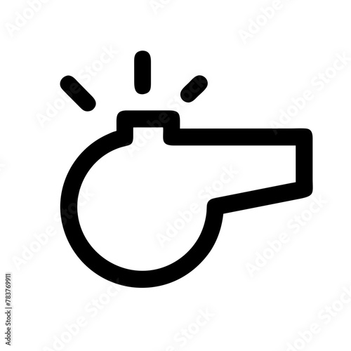 Referee Whistle icon vector graphics element silhouette sign symbol illustration on a Transparent Background