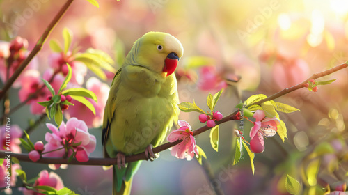 Beautiful parrot on a branch
