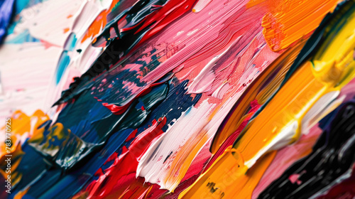 Bold and expressive brush strokes of various colors blending together seamlessly.