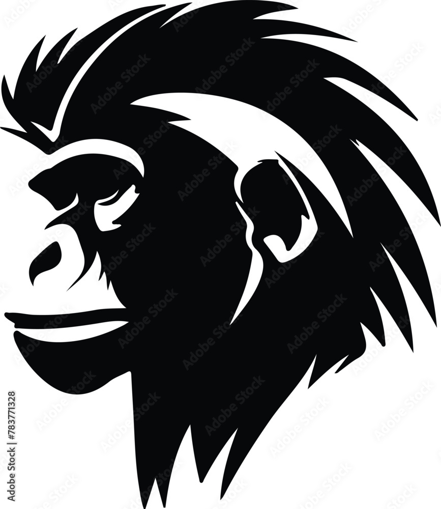 mandrill silhouette mandrill silhouette