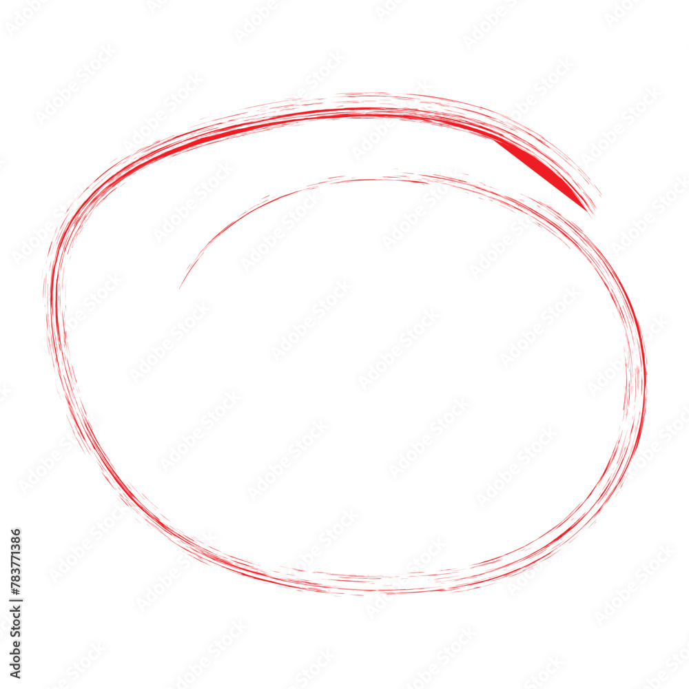 Red Hand Drawn Oval Marker Red Hand Drawn Oval Marker