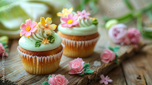 Beautiful Spring Flower Cupcakes © Alizeh