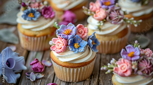 Beautiful Spring Flower Cupcakes © Alizeh