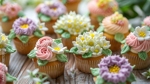 Beautiful Spring Flower Cupcakes