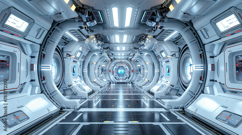 Interior of a futuristic spaceship. Interior of a futuristic spaceship.