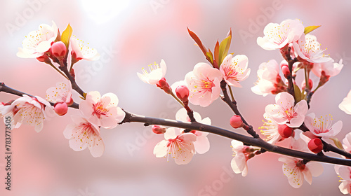 Peach blossom decoration spring festival background material