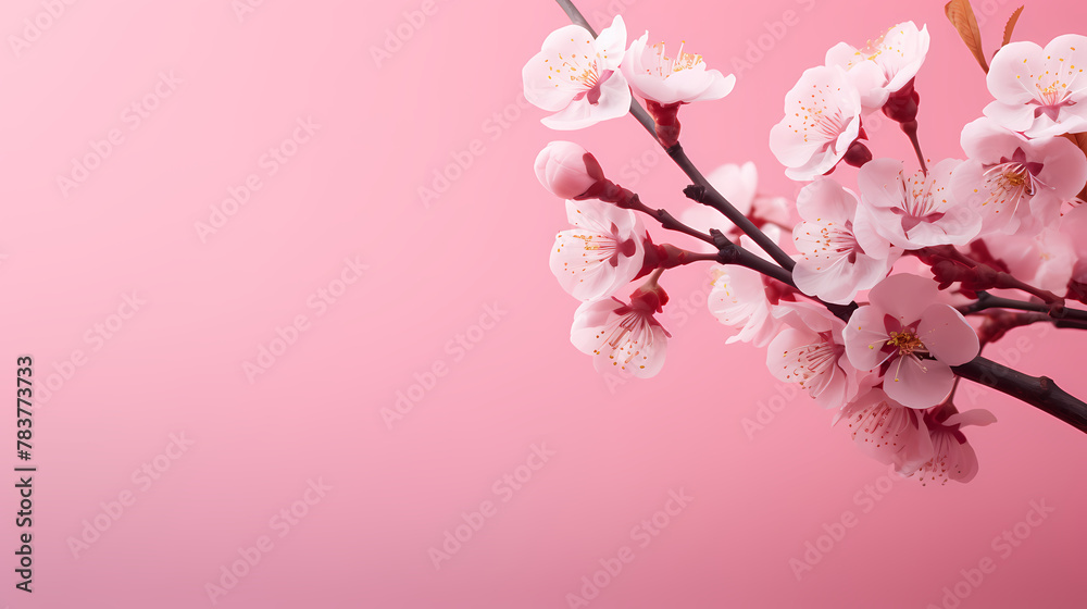 Peach blossom decoration spring festival background material