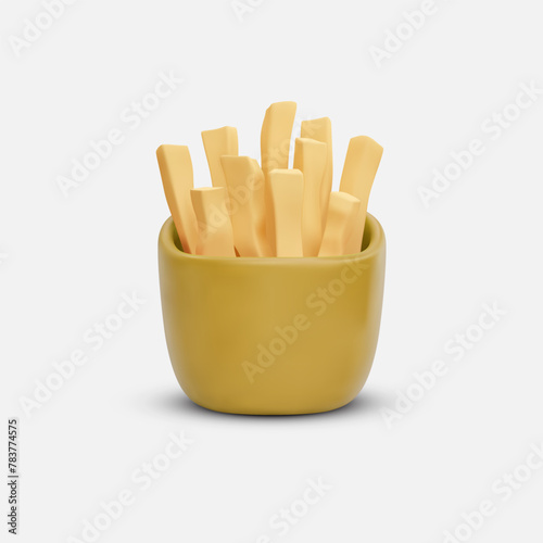 french fries on a white background