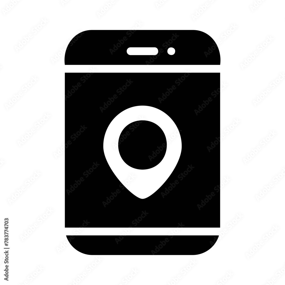 Mobile gps vector icon on white background. Mobile gps vector icon on white background.