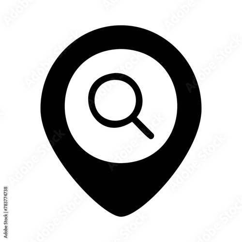 Location search vector icon on white background.