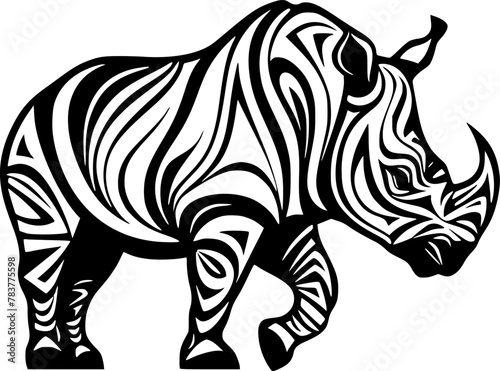 Rhinoceros - Minimalist and Flat Logo - Vector illustration