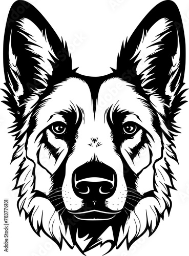 German Shepherd - Minimalist and Flat Logo - Vector illustration