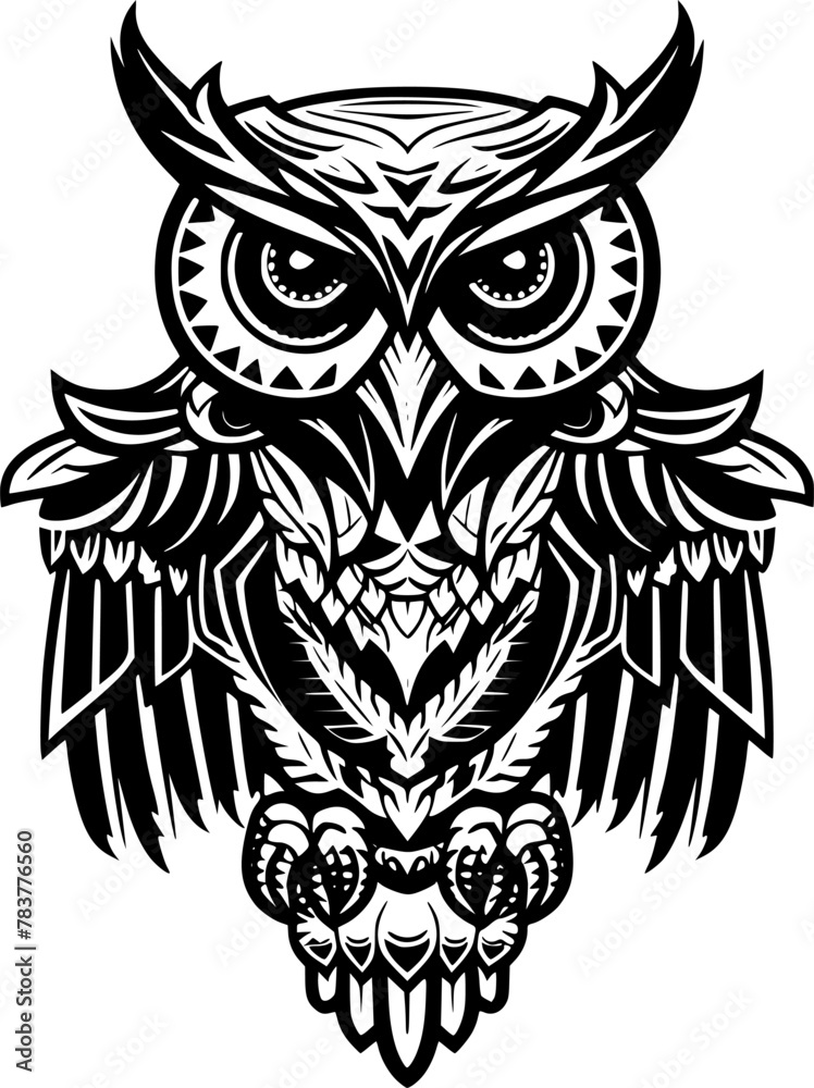 Fototapeta premium Owl | Minimalist and Simple Silhouette - Vector illustration