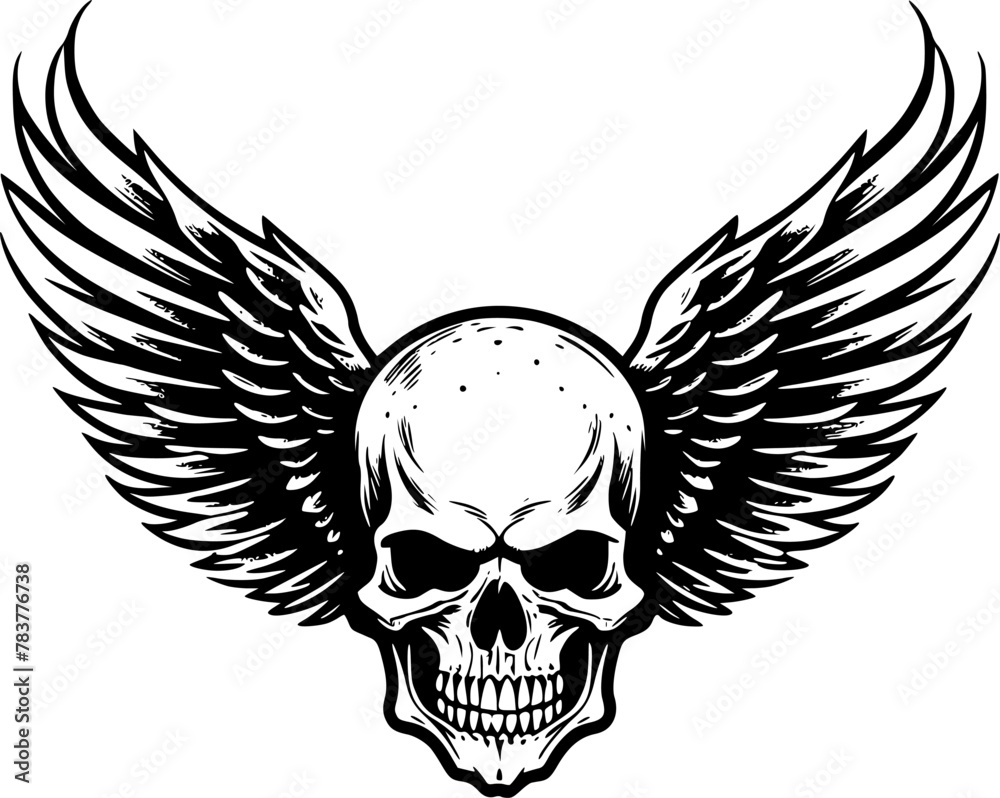 Skull With Wings | Minimalist and Simple Silhouette - Vector illustration Skull With Wings | Minimalist and Simple Silhouette - Vector illustration