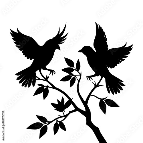 Silhouette of bird on transparent background