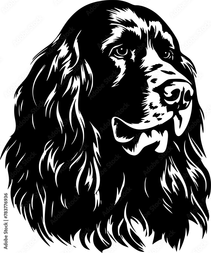 Cocker Spaniel | Black and White Vector illustration Cocker Spaniel | Black and White Vector illustration