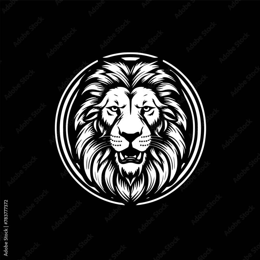 Lion - Black and White Isolated Icon - Vector illustration Lion - Black and White Isolated Icon - Vector illustration