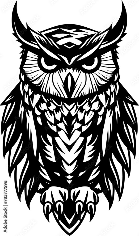 Obraz premium Owl - Minimalist and Flat Logo - Vector illustration