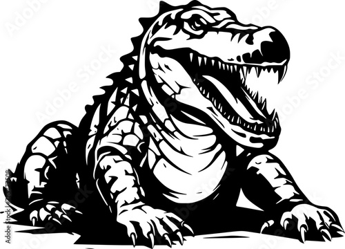Alligator - Minimalist and Flat Logo - Vector illustration