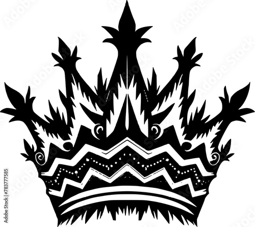 Crown | Black and White Vector illustration