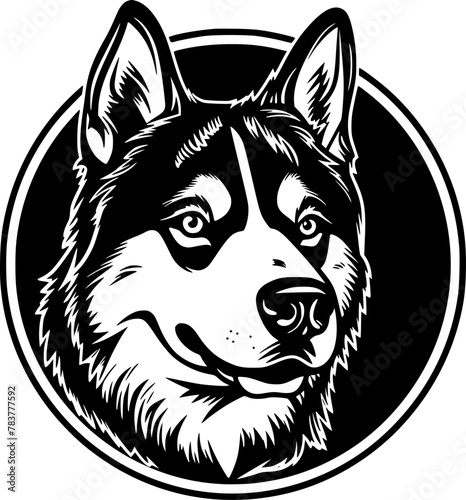 Siberian Husky - Minimalist and Flat Logo - Vector illustration