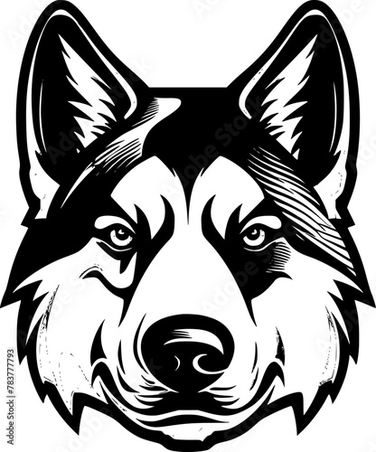 Siberian Husky - Minimalist and Flat Logo - Vector illustration photo