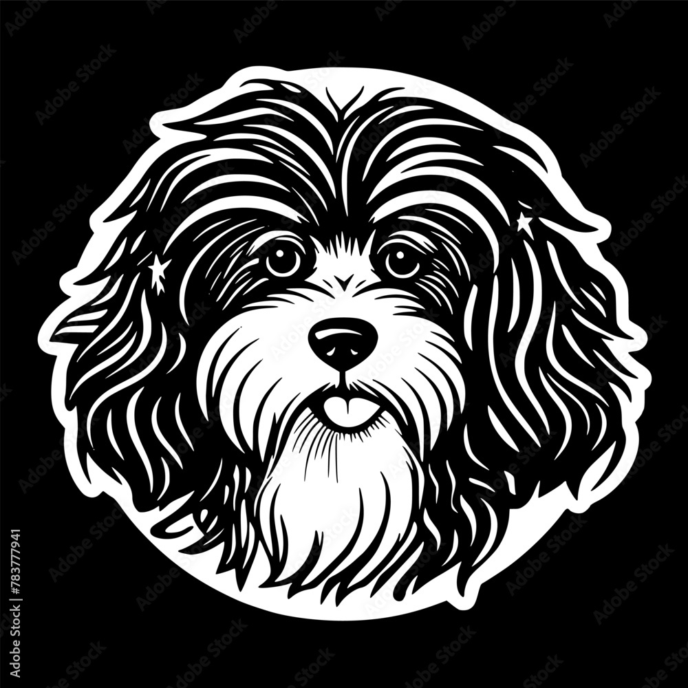 Havanese - Black and White Isolated Icon - Vector illustration Havanese - Black and White Isolated Icon - Vector illustration