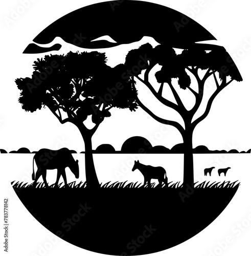 Africa - Minimalist and Flat Logo - Vector illustration